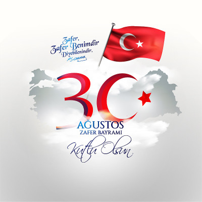 vector illustration 30 agustos zafer bayrami Victo