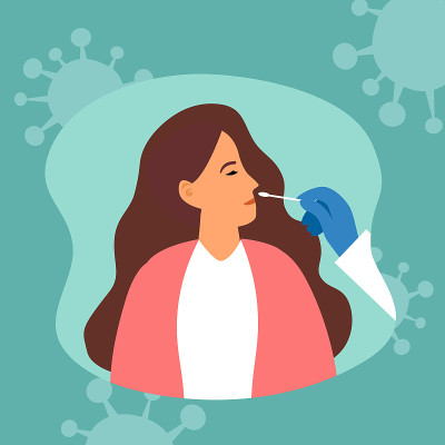 Covid-19 coronavirus testing carried out by a medi