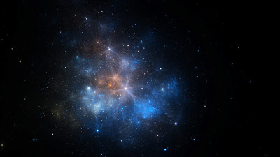 抽象的分形图看起来像星系