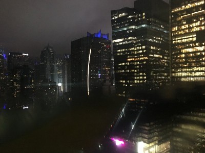 纽约曼哈顿摩天大楼的夜晚。