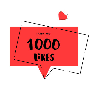1k喜欢，谢谢。矢量插图。