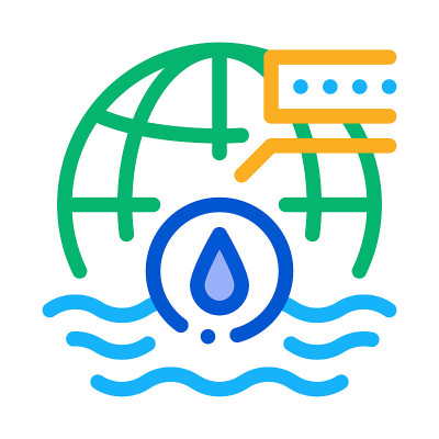 海洋科学图标矢量大纲插图