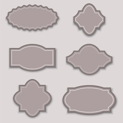 Retro labels in flat style. Luxury background temp