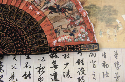中国古画扇