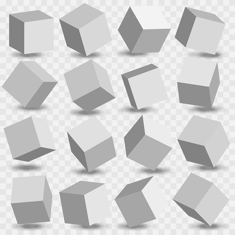 3d建模白色立方体。白色立方体。向量
