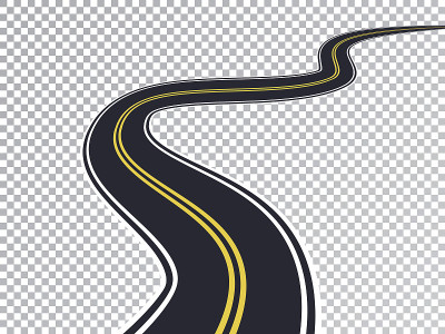 蜿蜒的道路隔离透明特效