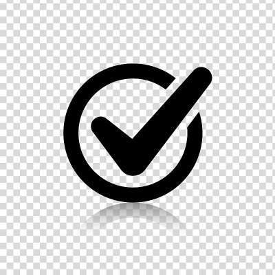 检查标记孤立的web图标矢量或标志和剪影