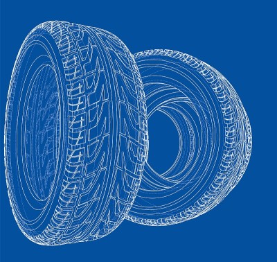 Car tires concept. Vector rendering of 3d