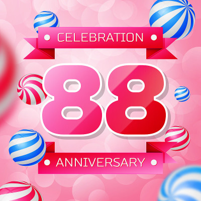 Realistic Eighty eight 88 Years Anniversary Celebr