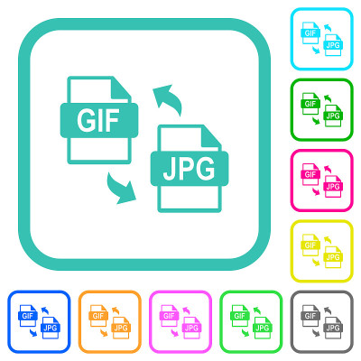 GIF JPG文件转换生动的彩色平面图标