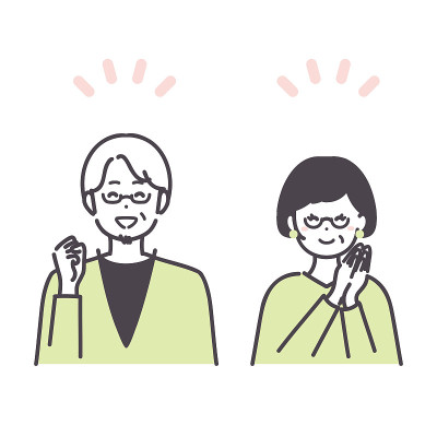 Illustration of a happy senior man and woman. vect