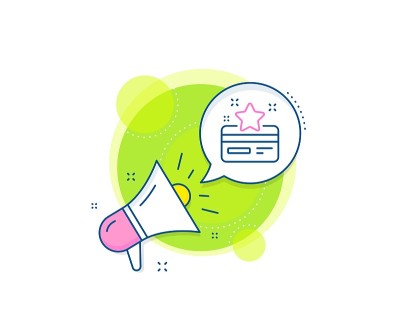 忠诚卡线图标。加分。折扣计划。向量