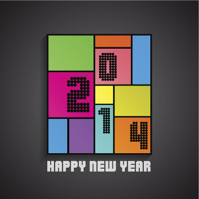 2014年新年快乐背景-矢量插图