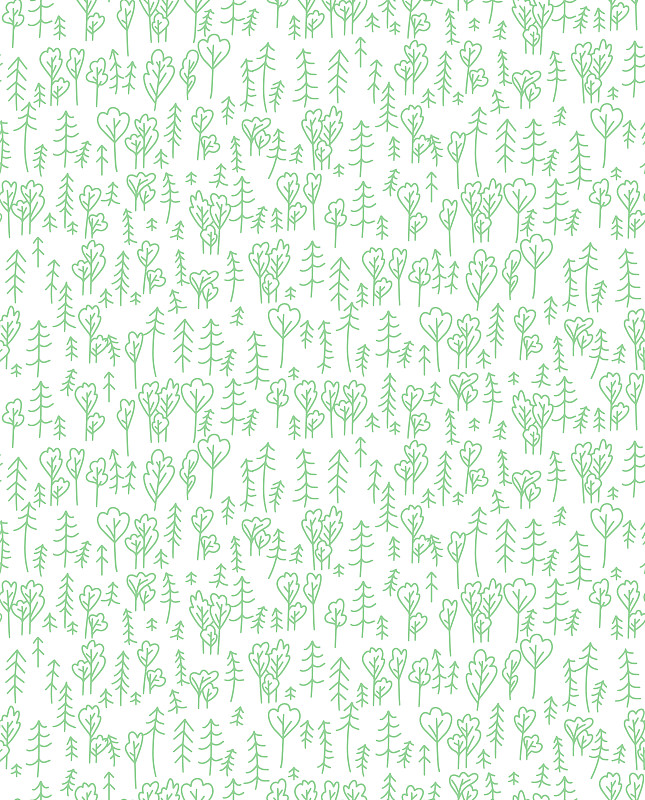 Wild forest in Scandinavian style seamless pattern