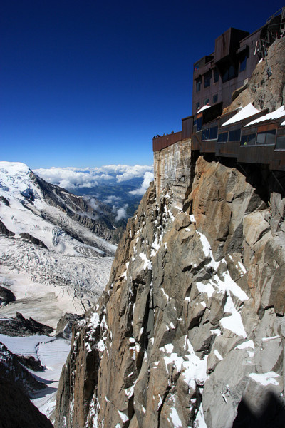 在勃朗峰的Aiguille du Midi山顶
