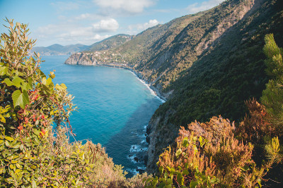 Manarola的景色在五岛，意大利