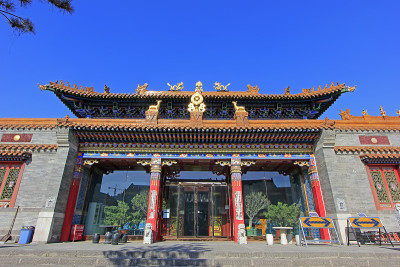 2015年2月6日，中国内蒙古自治区呼和浩特市，大召喇嘛庙建筑景观