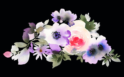 鲜花水彩插图