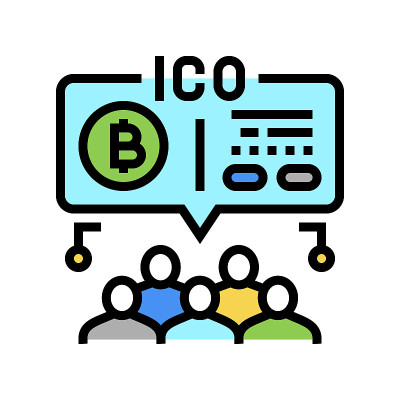 Ico金融颜色图标矢量插图