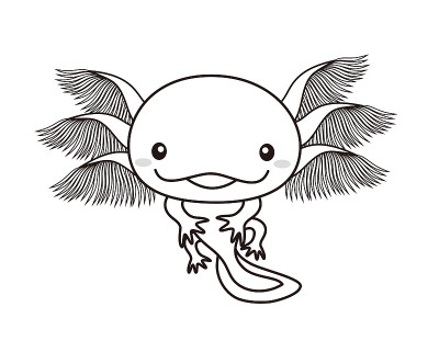 Ahorlotl Woper Looper人物涂色书插图