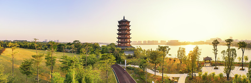 中国广东省东莞市华阳湖湿地公园风光