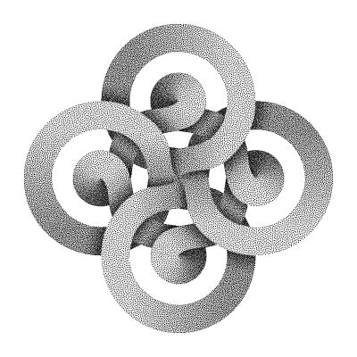 用两条交织的条纹做成的点划线符号。矢量插图。
