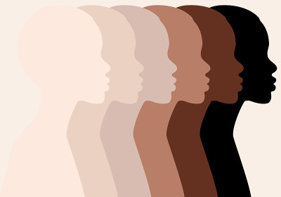 非洲女性，轮廓，肤色，矢量