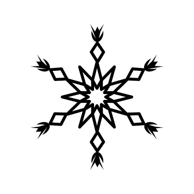 简单的雪花黑色线条