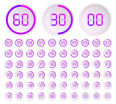 Set of timers. Sign icon.