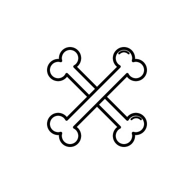插图矢量图形的骨头图标模板