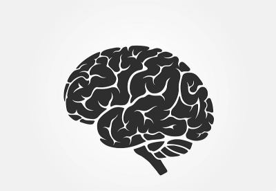 脑图标，侧视图。心理，心理学和医学符号