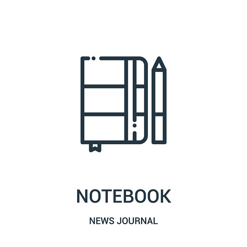 notebook icon vector from news journal collection.