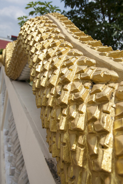 那加雕像的金色鳞片