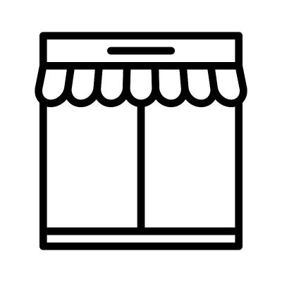 摊位向量，杂货店相关线风格图标
