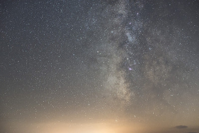 特写银河系。繁星闪烁的夜晚,