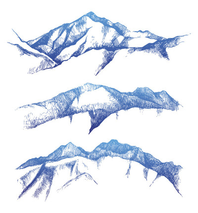 手绘山