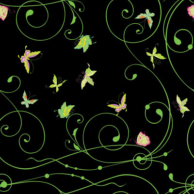 Seamless background of decorative tendrils and but