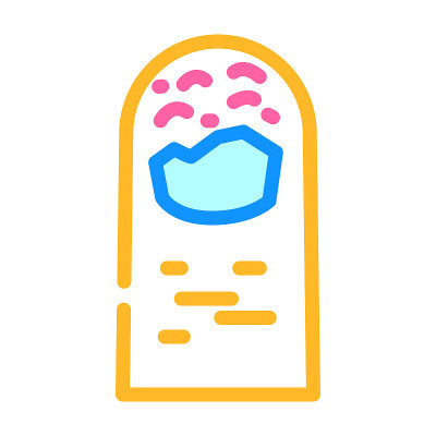 甲胆松解症皮肤颜色图标矢量插图