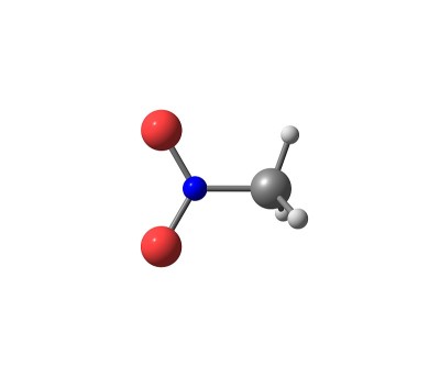 硝基甲烷分子孤立在白色上