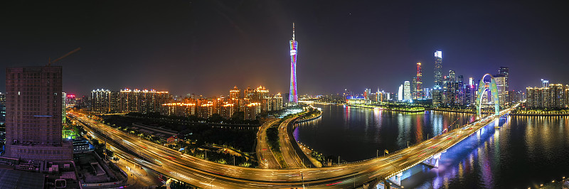 中国广州城市建筑夜景