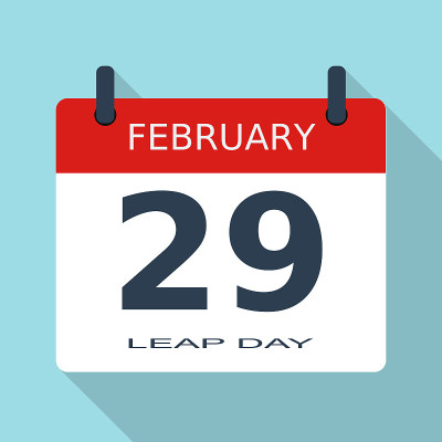 2月29日。闰日,。平日常图标。每股收益。矢量插图。