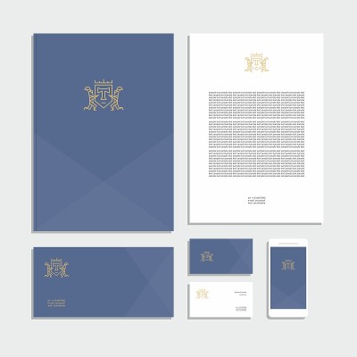 抽象企业身份与标志。文具。创意设计。