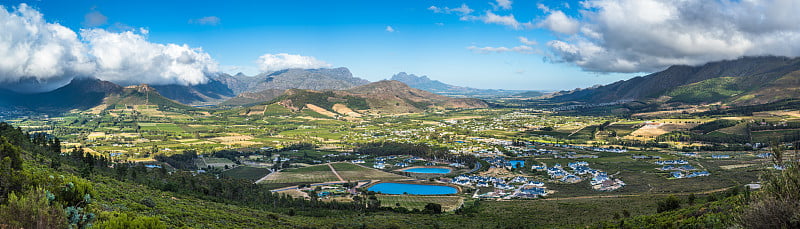 南非Franschhoek Valley葡萄酒产区全景