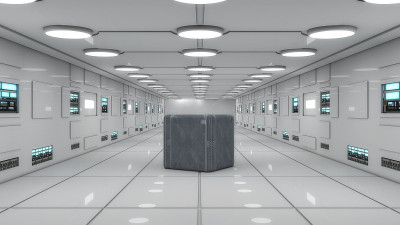 3 d渲染。未来主义的室内设计电影或背景