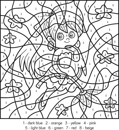 按数字着色，仙女姑娘