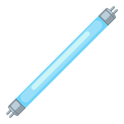Colorful cartoon tube light bulb