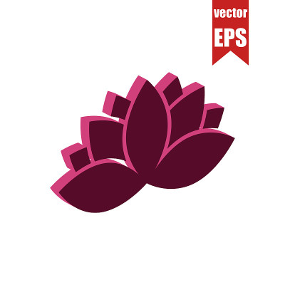 花等距图标。矢量插图。