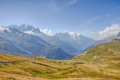 Chamonix山谷景观在法国阿尔卑斯山