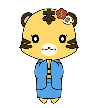 虎女身穿和服祈祷的人物插图