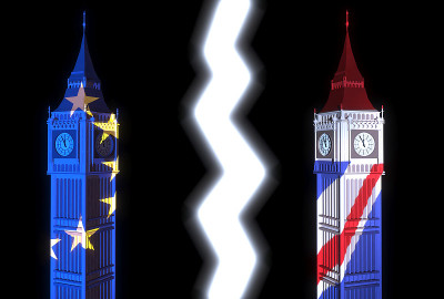 英国社会分裂的3d插图